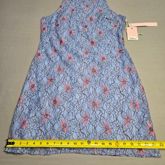 Avec Les Filles Womens Blue Lace Sleeveless‎ Floral Shift Dress NWT Size 12 - Picture 7 of 15